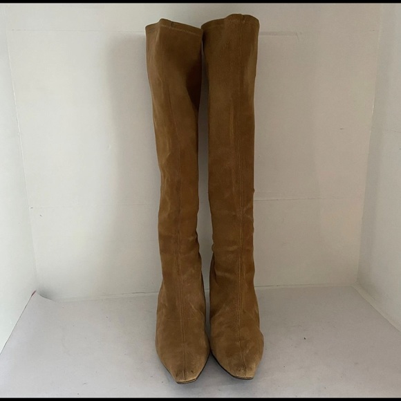 Stuart Weitzman Tan Brown Suede Pointed Toe - Picture 3 of 6